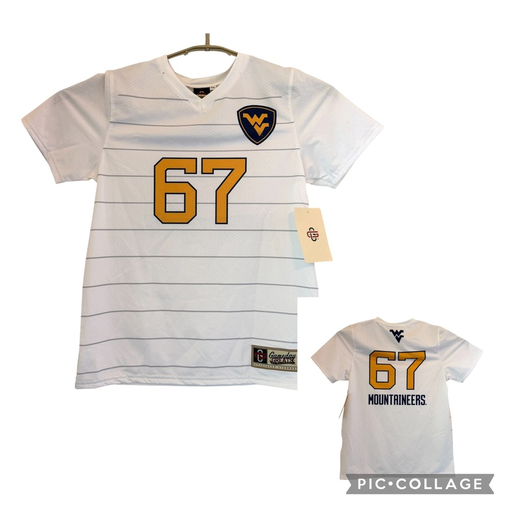 West Virginia Mountaineers Youth XL Jersey Gameday Greats White 67 WVU NCAA NEW